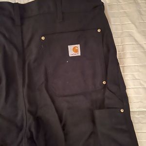 Mens Carhartt double-front work dungaree in Black || size 36 x 32